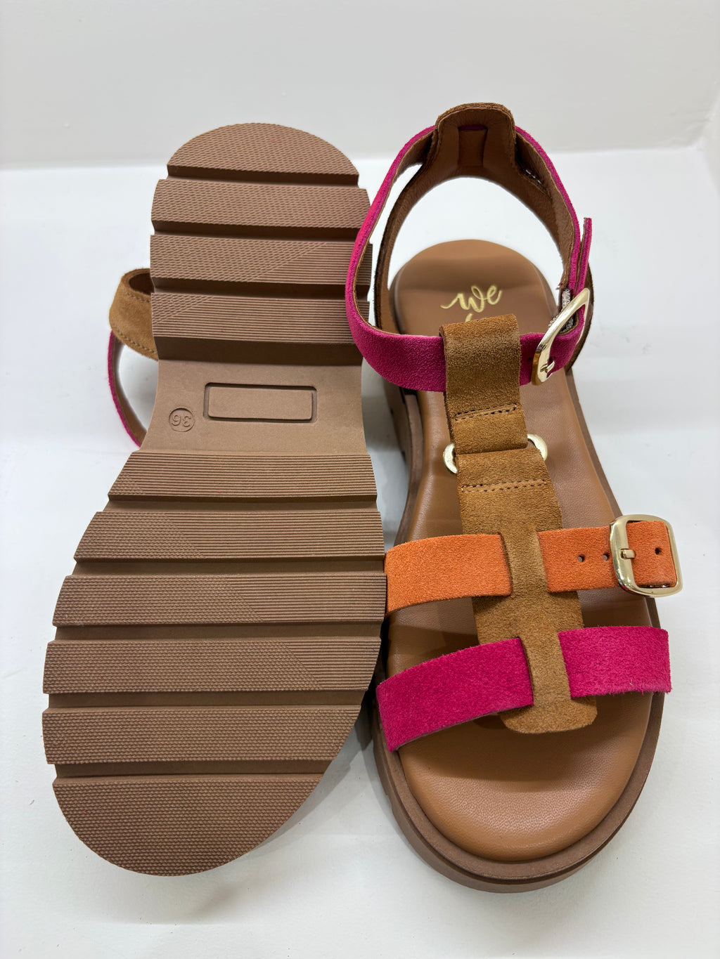 Sandales plateforme WEDO en daim Multicolore