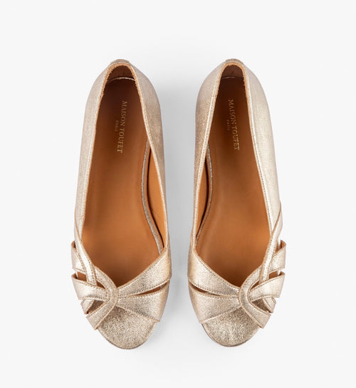 Ballerines MAISON TOUFFET Chiara cuir pailleté doré clair