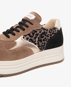 Sneakers NERO GIARDINI en Cuir Velours, Matière Technique et Cuir