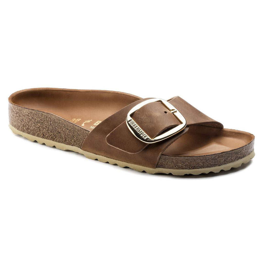 Sandales BIRKENSTOCK Madrid Big Buckle Cuir huilé Cognac