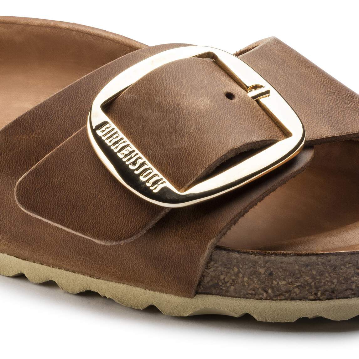 Sandales BIRKENSTOCK Madrid Big Buckle Cuir huilé Cognac