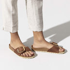 Sandales BIRKENSTOCK Madrid Big Buckle Cuir huilé Cognac