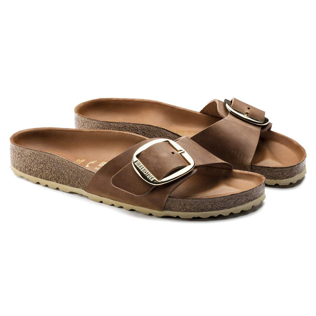 Sandales BIRKENSTOCK Madrid Big Buckle Cuir huilé Cognac