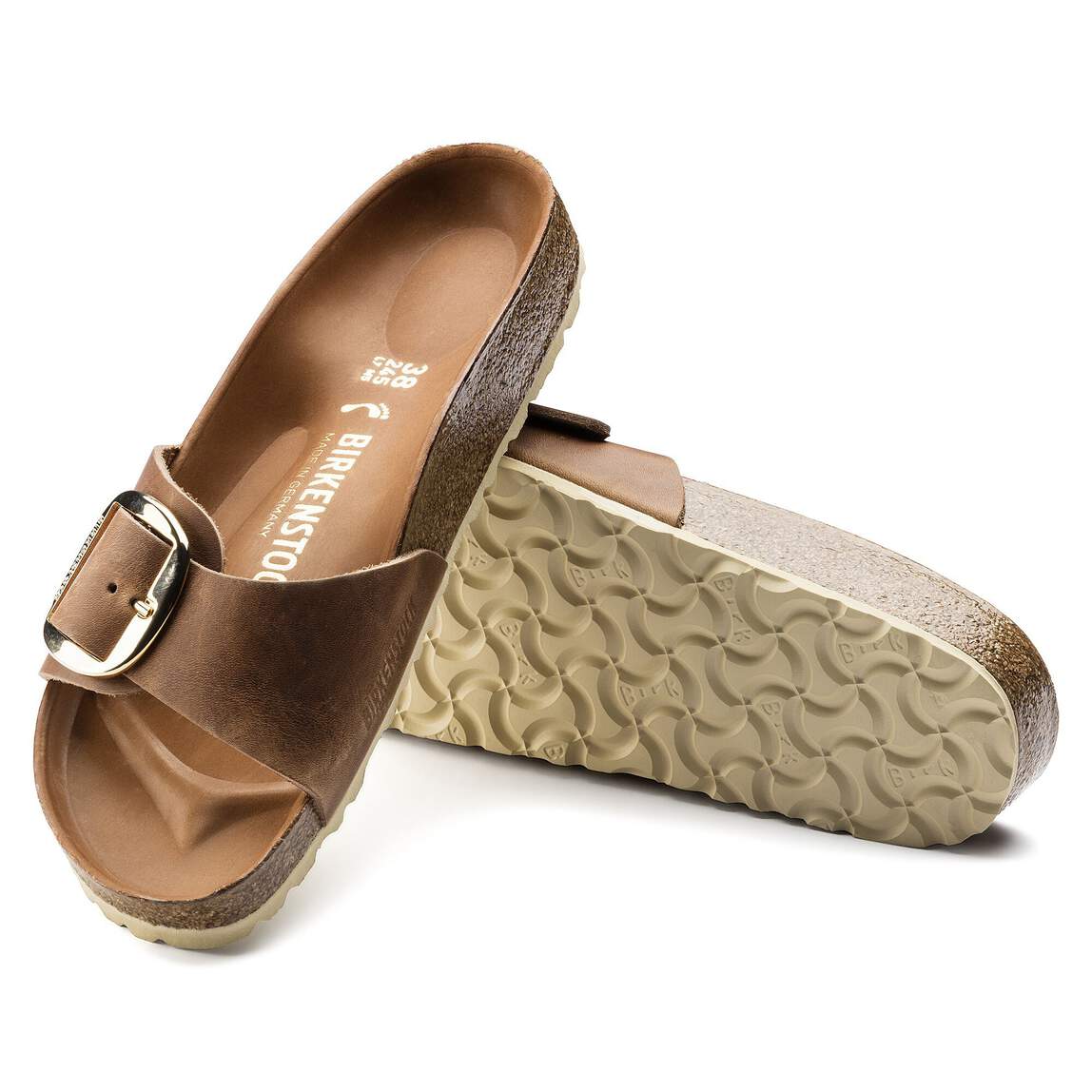 Sandales BIRKENSTOCK Madrid Big Buckle Cuir huilé Cognac