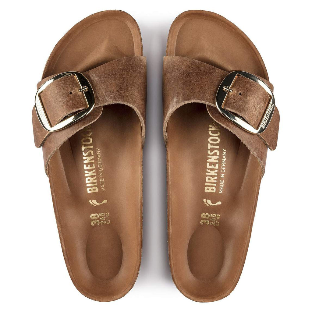 Sandales BIRKENSTOCK Madrid Big Buckle Cuir huilé Cognac