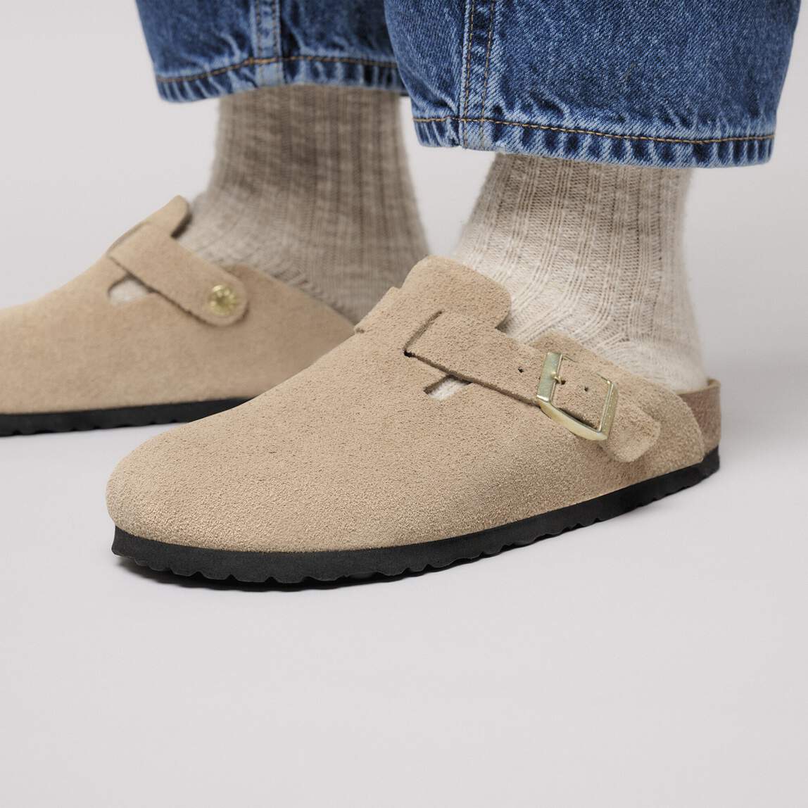 Sabots BIRKENSTOCK Boston Suède Sandcastle