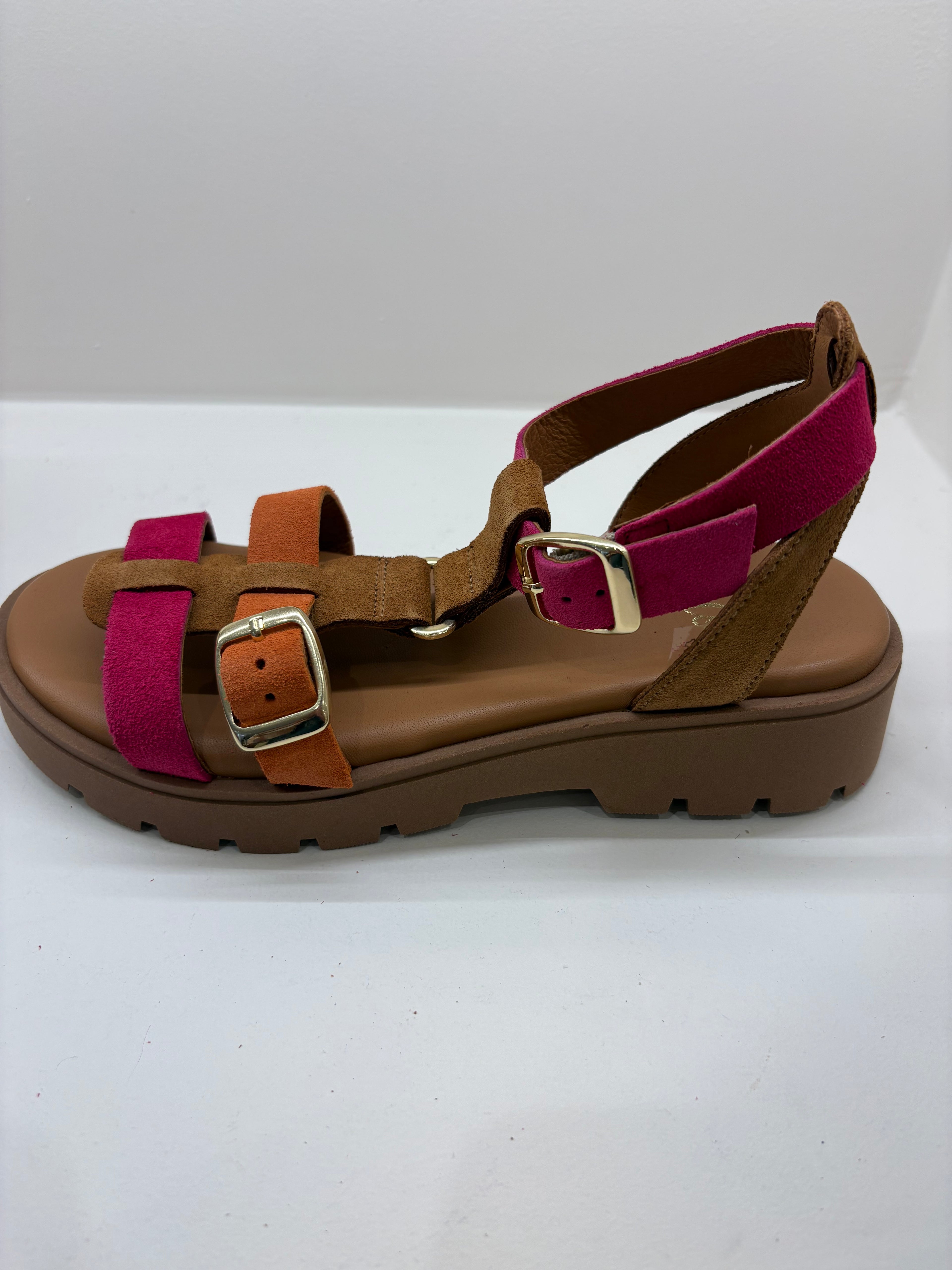Sandales plateforme WEDO en daim Multicolore
