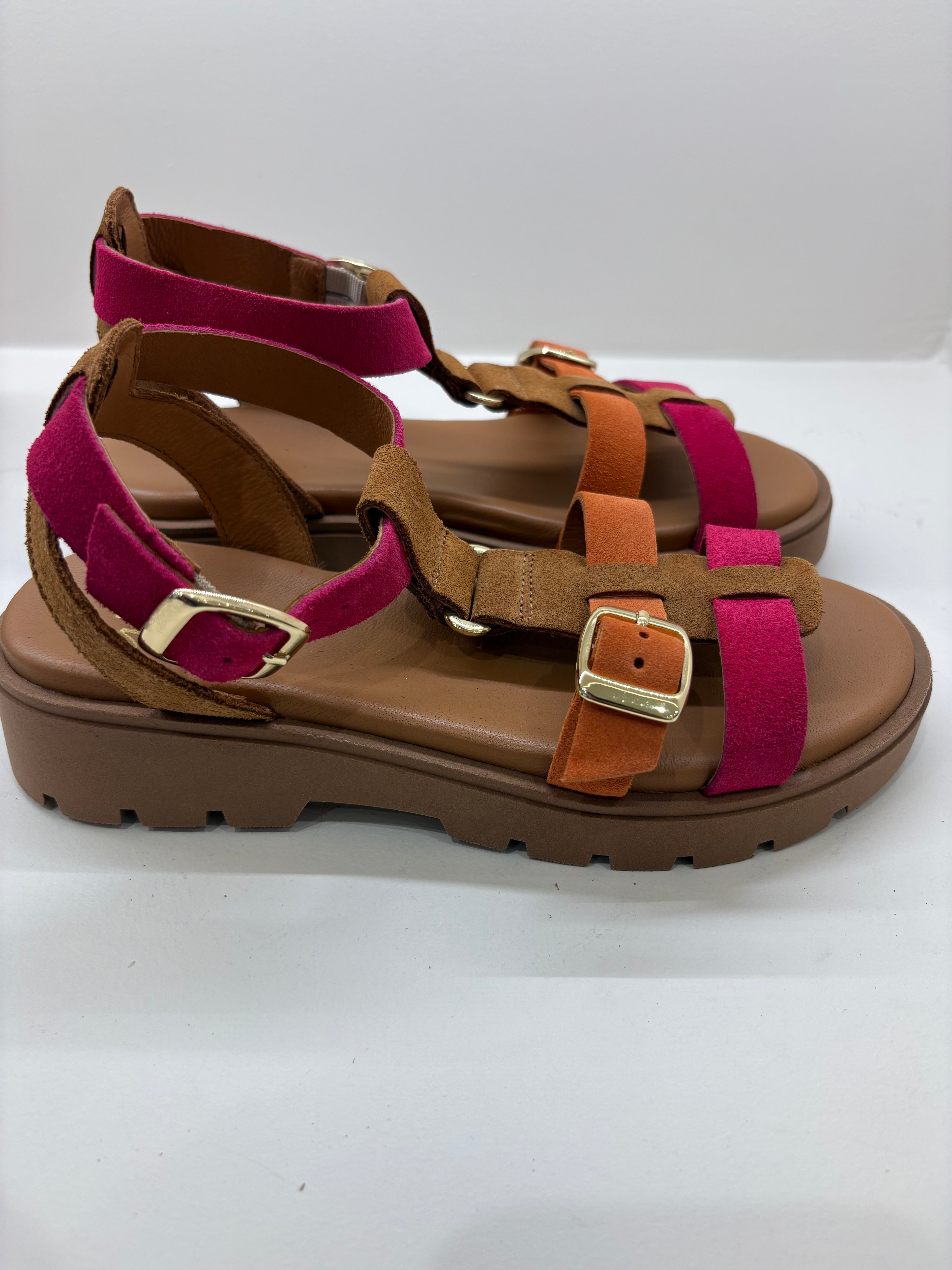 Sandales plateforme WEDO en daim Multicolore