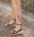 Sandale MAISON TOUFFET IRIS Cuir velours cognac