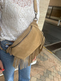 Sac banane CHARLAY STONE Beige daim