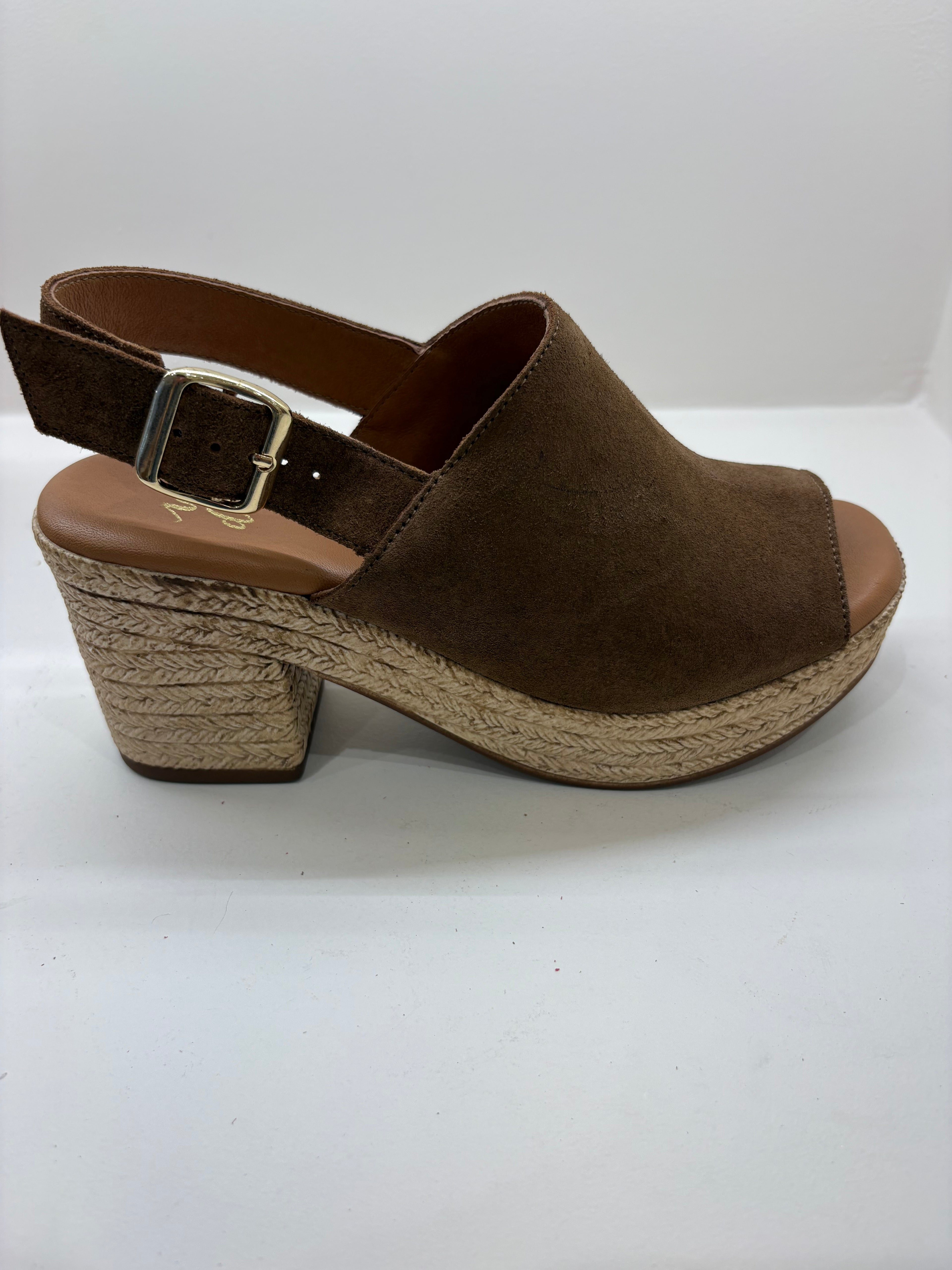 Sandales Sabots WEDO Style Espadrilles en Suédine Marron