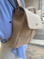 Sac à dos MLV cuir et daim beige