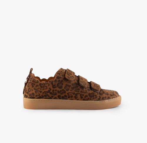 Basket MAISON TOUFFET  JULIANNE Cuir velours léopard