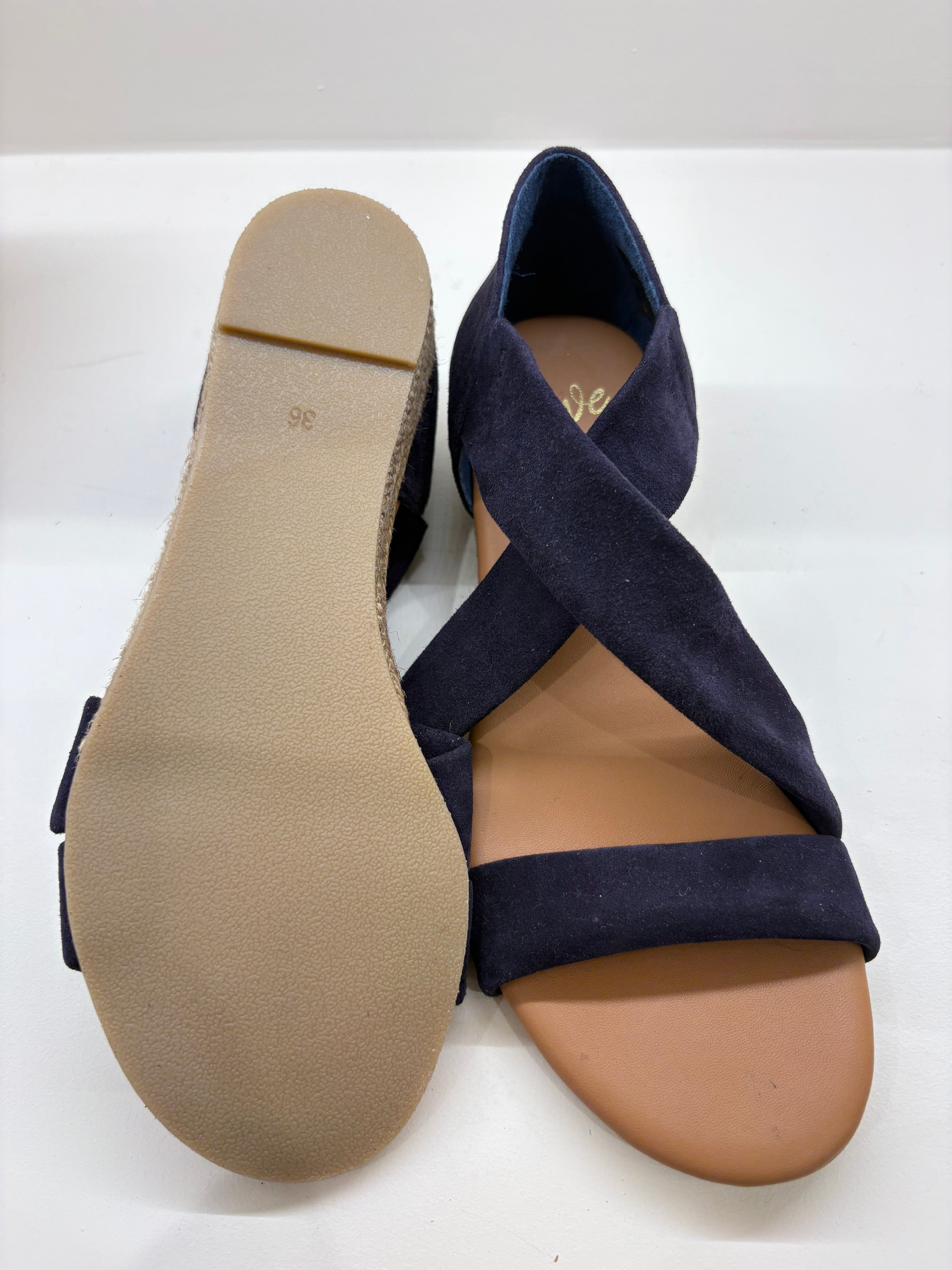 Sandales WEDO chèvre velours marine