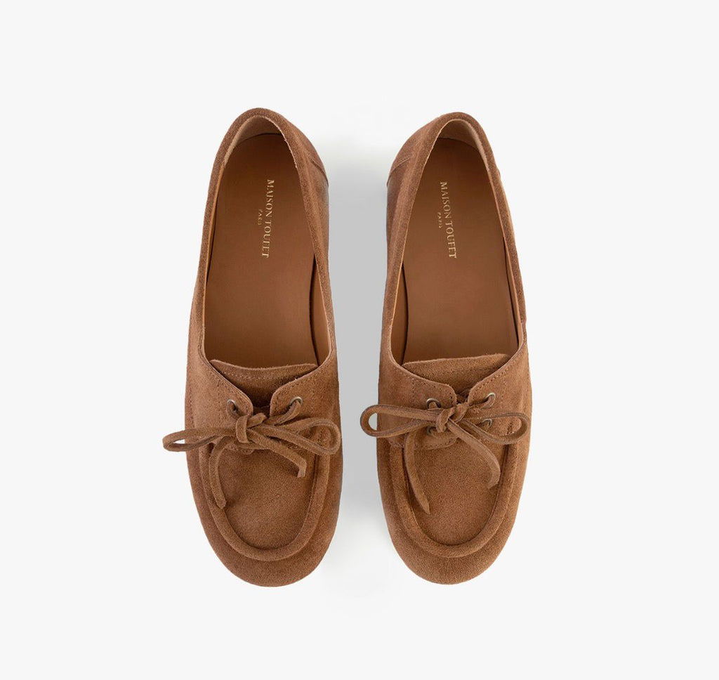 Mocassins MAISON TOUFFET CHARLINE Cuir velours camel