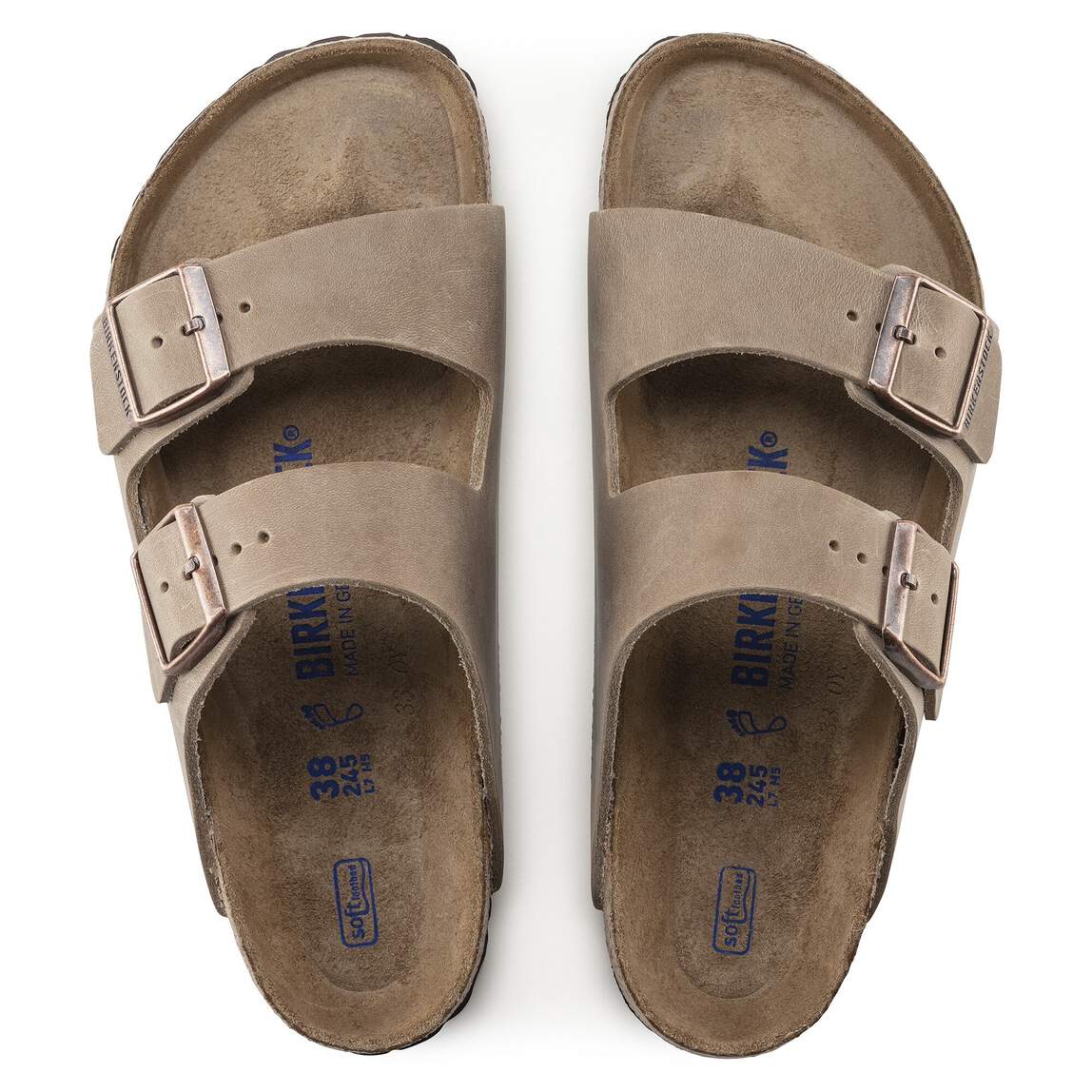 Sandales BIRKENSTOCK Arizona Lit de pied souple Cuir huilé Tabacco brown