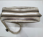 Sac à main bandoulière CHARLAY STONE metalisé champagne