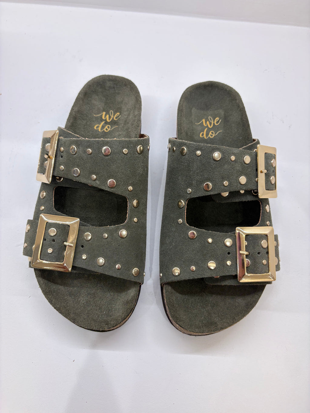 Mules sandales double brides WEDO Kaki/Olive
