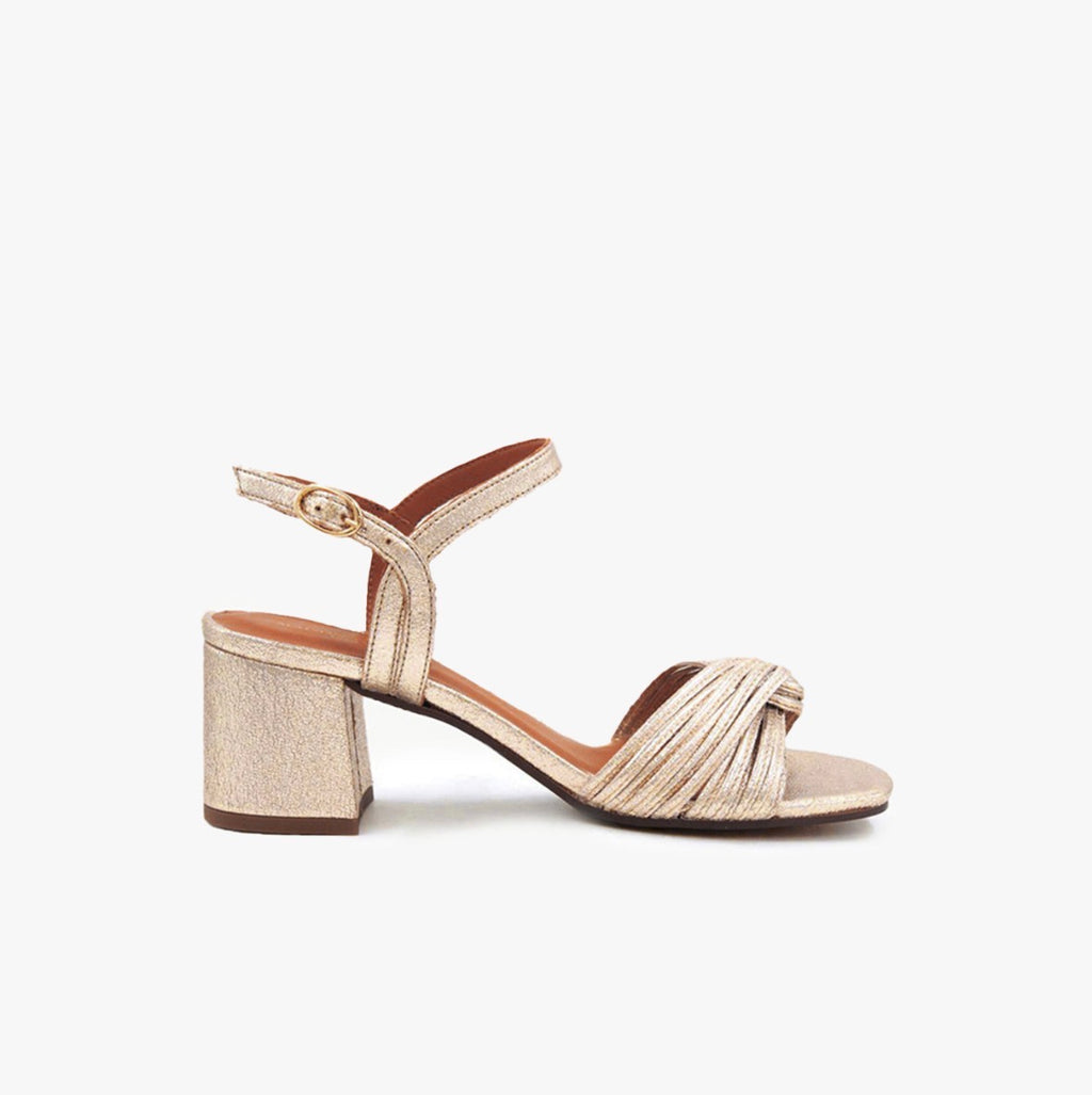Sandales MAISON TOUFFET Molly cuir pailleté doré
