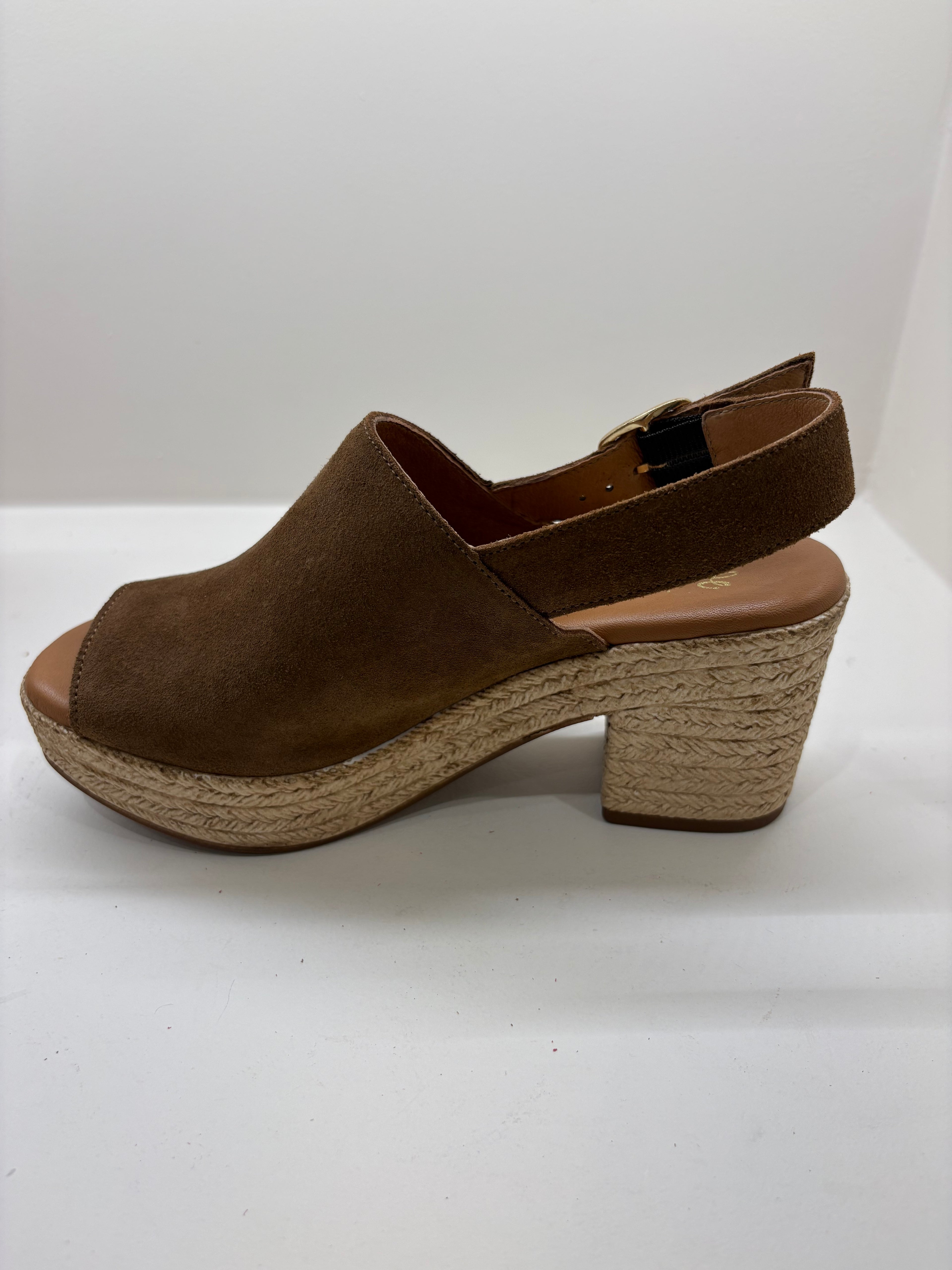 Sandales Sabots WEDO Style Espadrilles en Suédine Marron