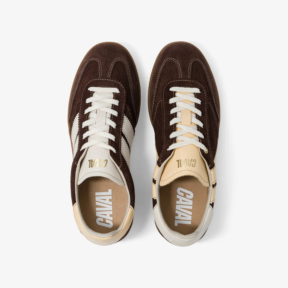 Baskets en suède marron et beige - coco crush - CAVAL
