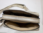 Sac à main bandoulière CHARLAY STONE metalisé champagne