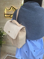 Sac à dos MLV cuir et daim beige