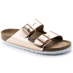 Sandales BIRKENSTOCK Arizona Lit de pied souple Cuir naturel Metallic Copper
