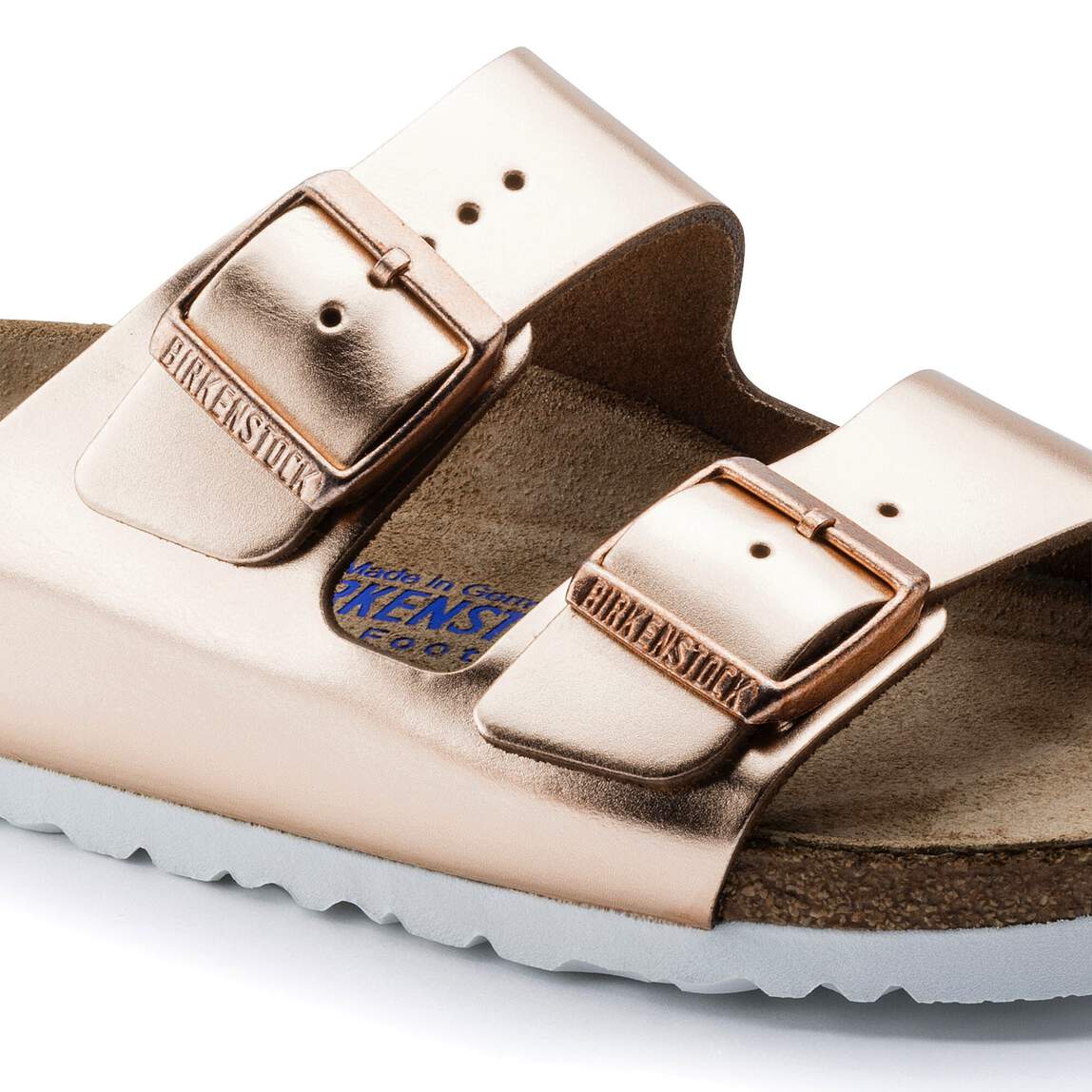 Sandales BIRKENSTOCK Arizona Lit de pied souple Cuir naturel Metallic Copper