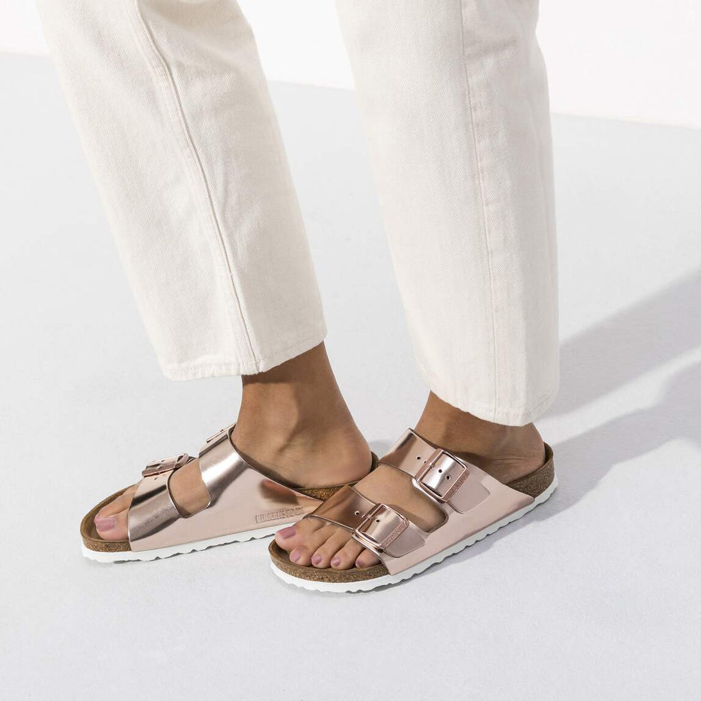 Sandales BIRKENSTOCK Arizona Lit de pied souple Cuir naturel Metallic Copper