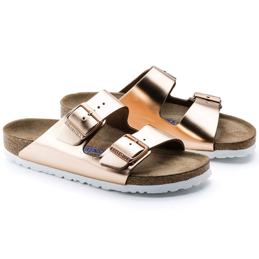 Sandales BIRKENSTOCK Arizona Lit de pied souple Cuir naturel Metallic Copper