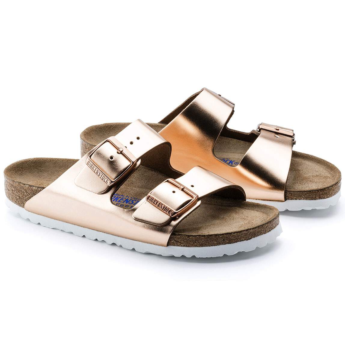 Sandales BIRKENSTOCK Arizona Lit de pied souple Cuir naturel Metallic Copper