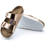 Sandales BIRKENSTOCK Arizona Lit de pied souple Cuir naturel Metallic Copper
