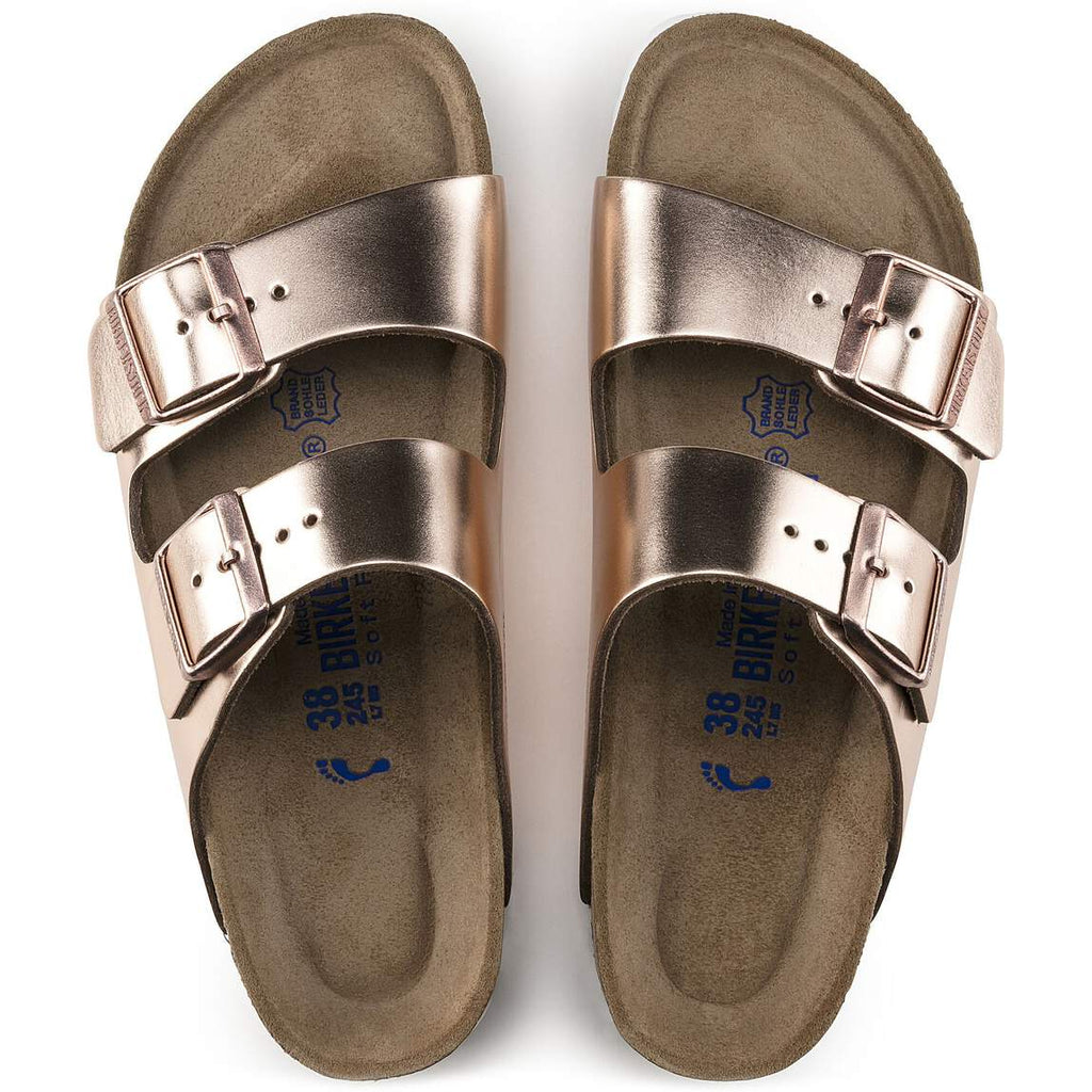 Sandales BIRKENSTOCK Arizona Lit de pied souple Cuir naturel Metallic Copper