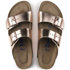 Sandales BIRKENSTOCK Arizona Lit de pied souple Cuir naturel Metallic Copper