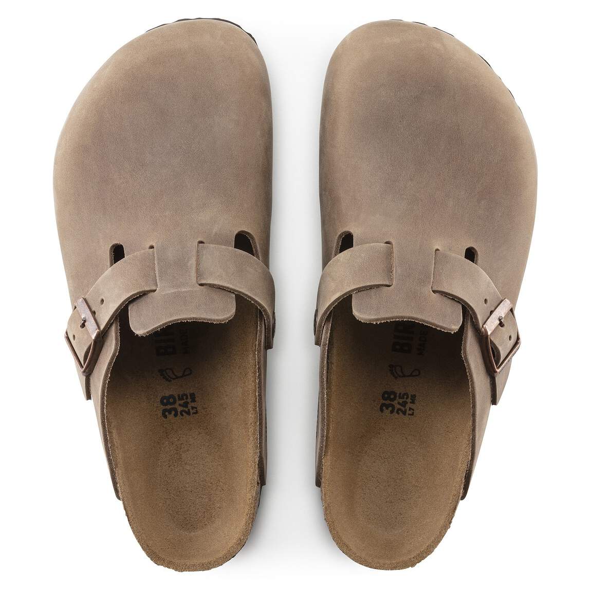 Sabots BIRKENSTOCK Boston Cuir huilé Tabacco Brown