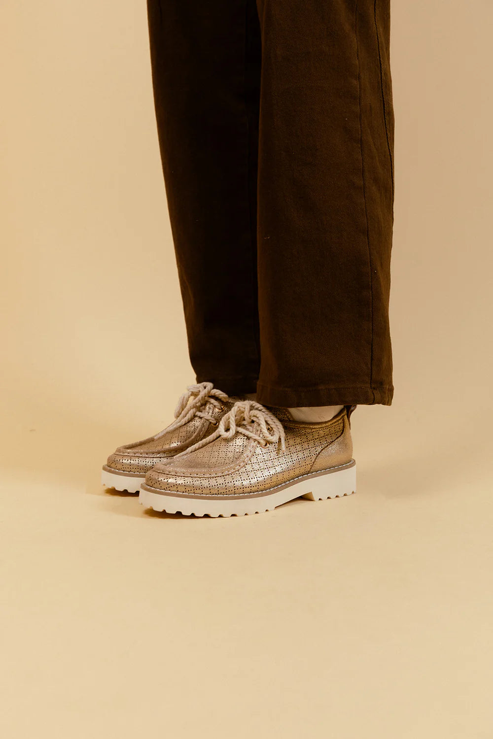 Derbies cuir EMILIE KARSTON Alpina Doré/Platine