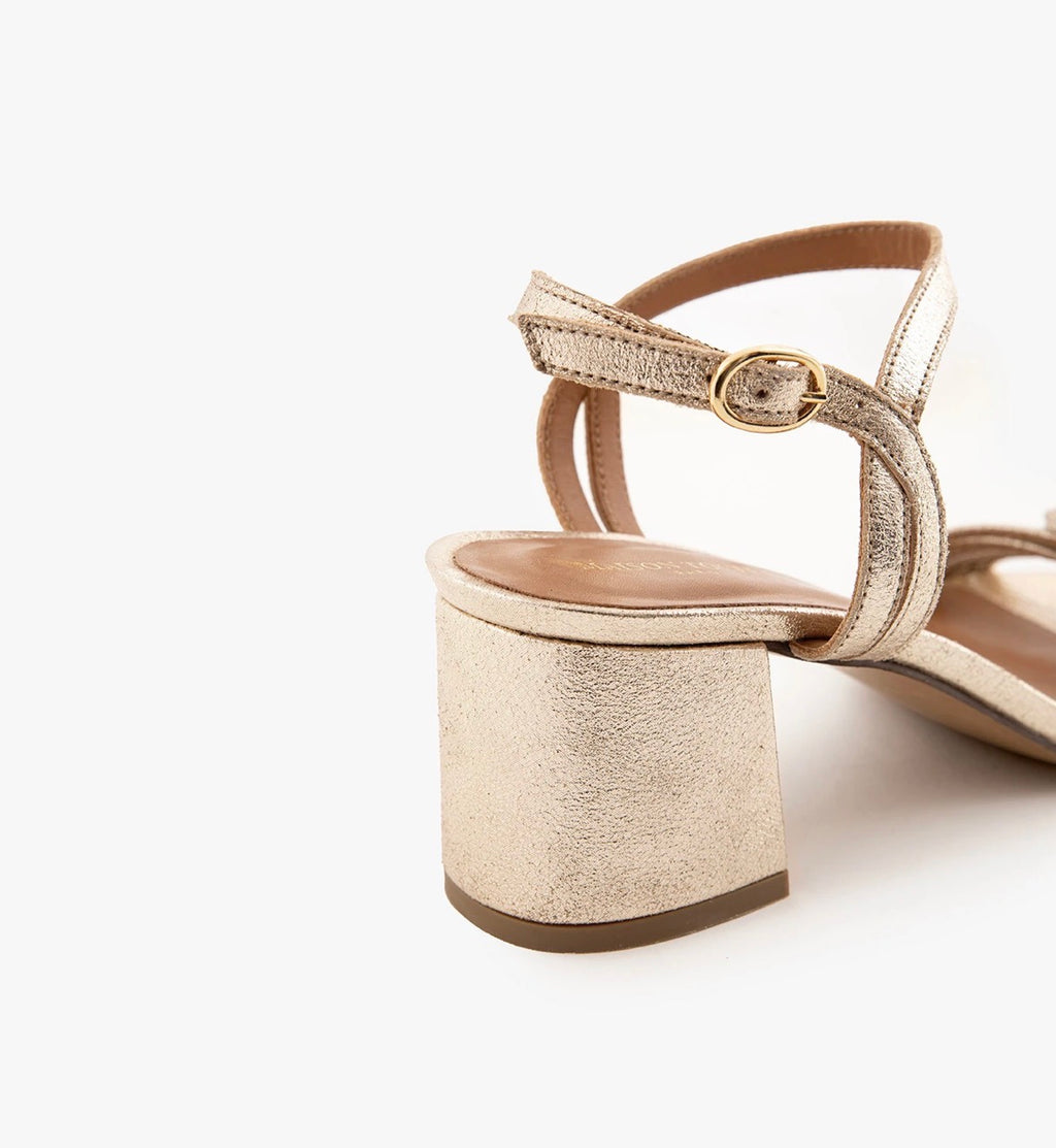 Sandales MAISON TOUFFET Molly cuir pailleté doré