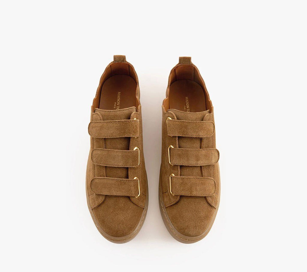 Basket MAISON TOUFFET JULIANNE Cuir velours camel