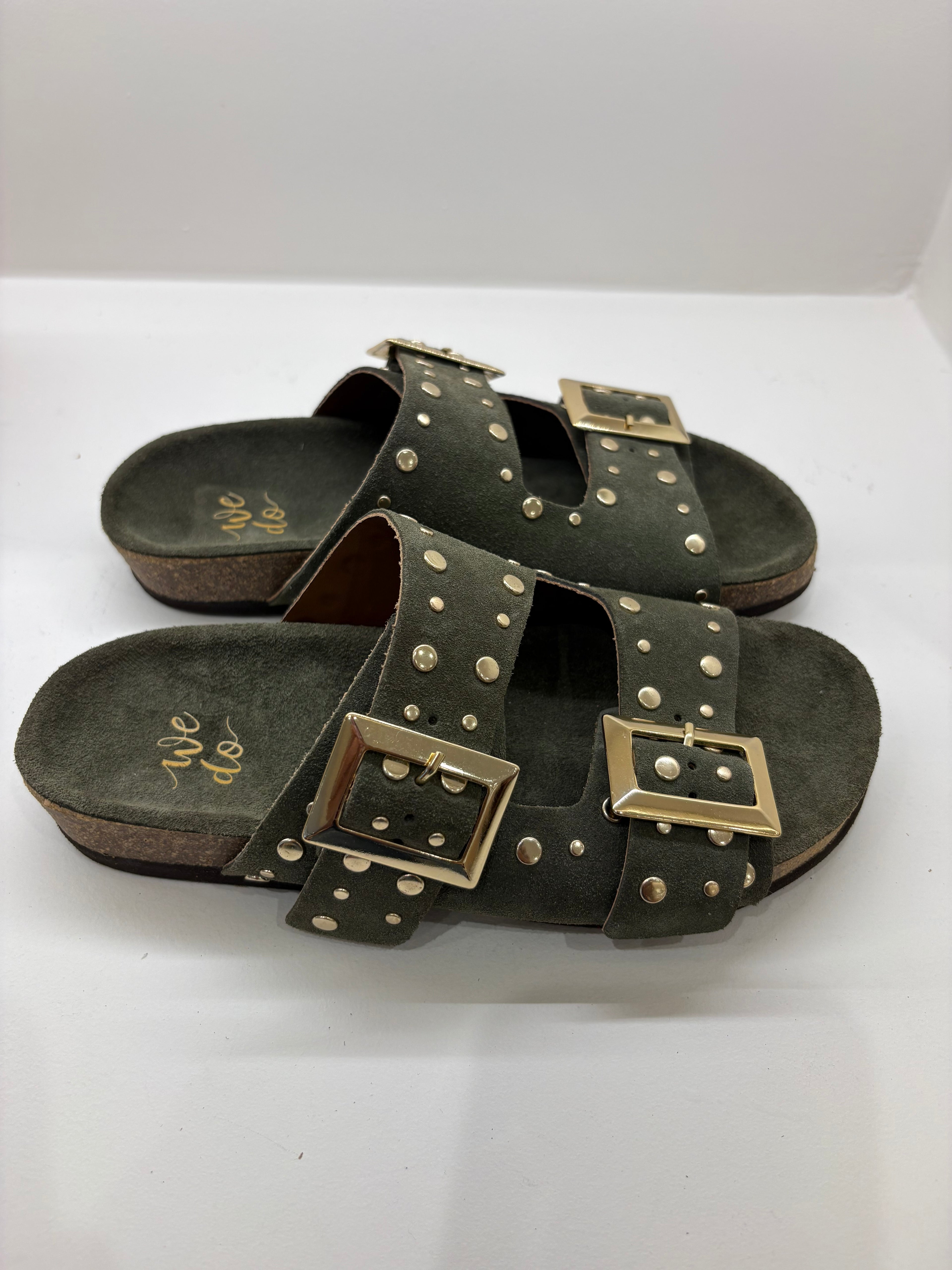 Mules sandales double brides WEDO Kaki/Olive