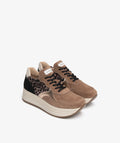 Sneakers NERO GIARDINI en Cuir Velours, Matière Technique et Cuir