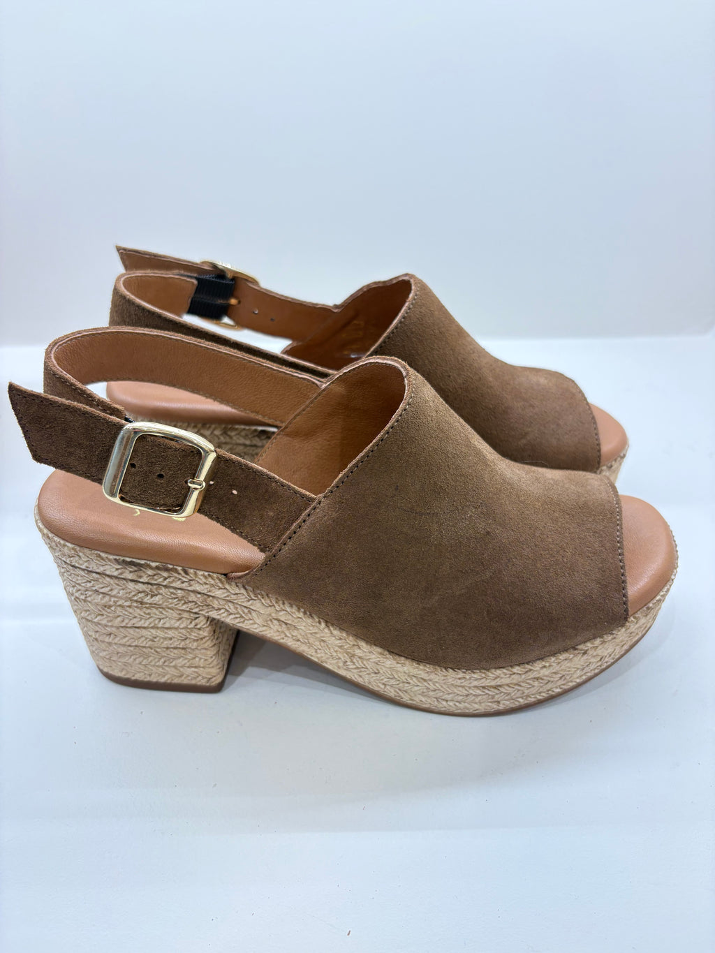 Sandales Sabots WEDO Style Espadrilles en Suédine Marron