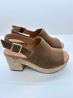 Sandales Sabots WEDO Style Espadrilles en Suédine Marron