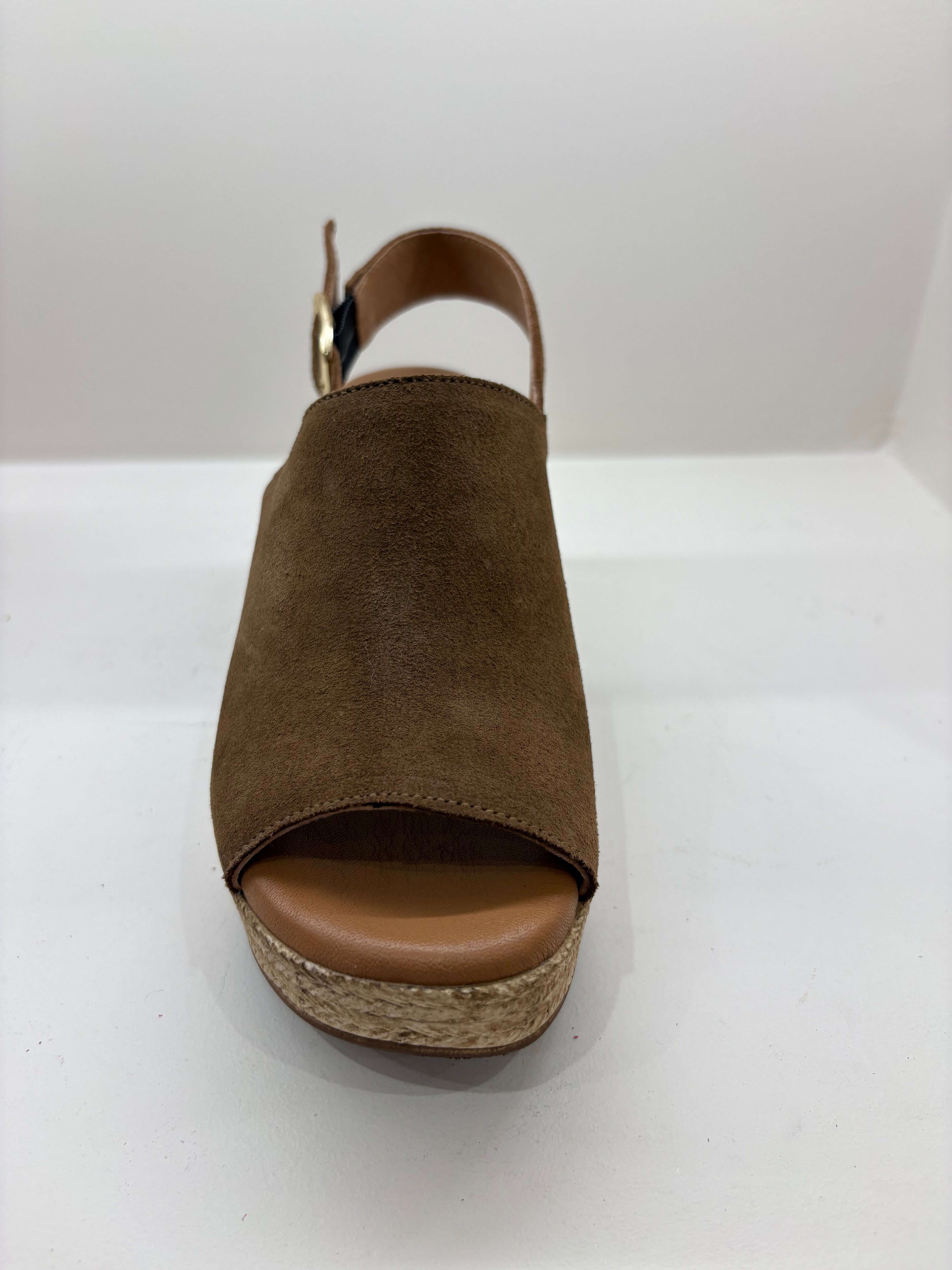Sandales Sabots WEDO Style Espadrilles en Suédine Marron