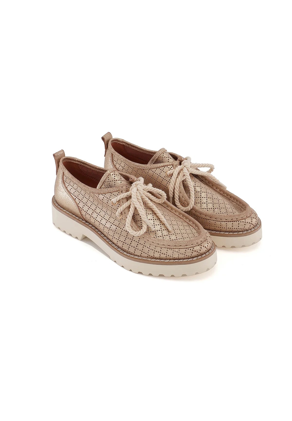 Derbies cuir EMILIE KARSTON Alpina Doré/Platine