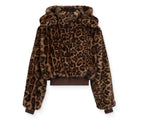 CARTER SHERPA JACKET - 
BLANC CASSE/IMPRIME LEOPARD/MARRON
