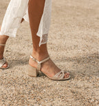 Sandales MAISON TOUFFET Molly cuir pailleté doré