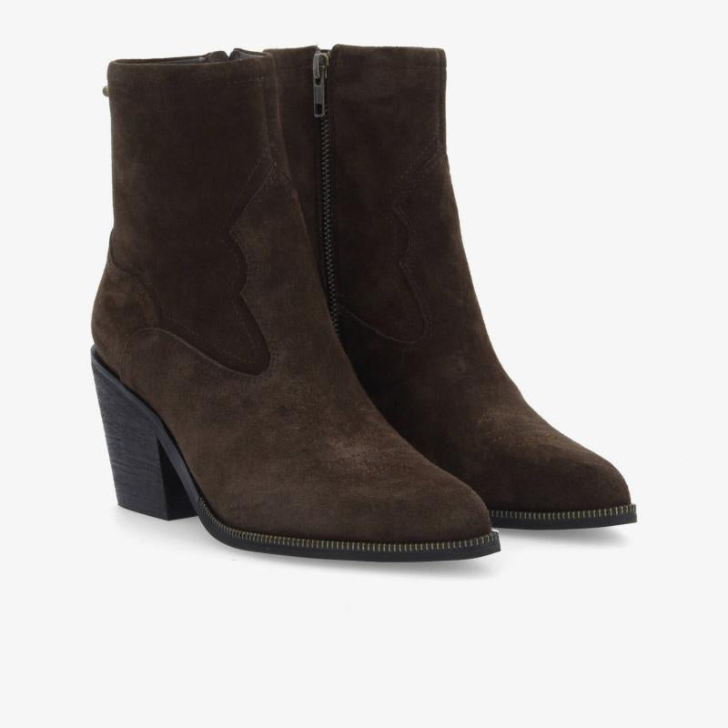 Bottines SCHMOOVE LEONIE ZIP BOOTS W SUEDE • MARRON FONCÉ