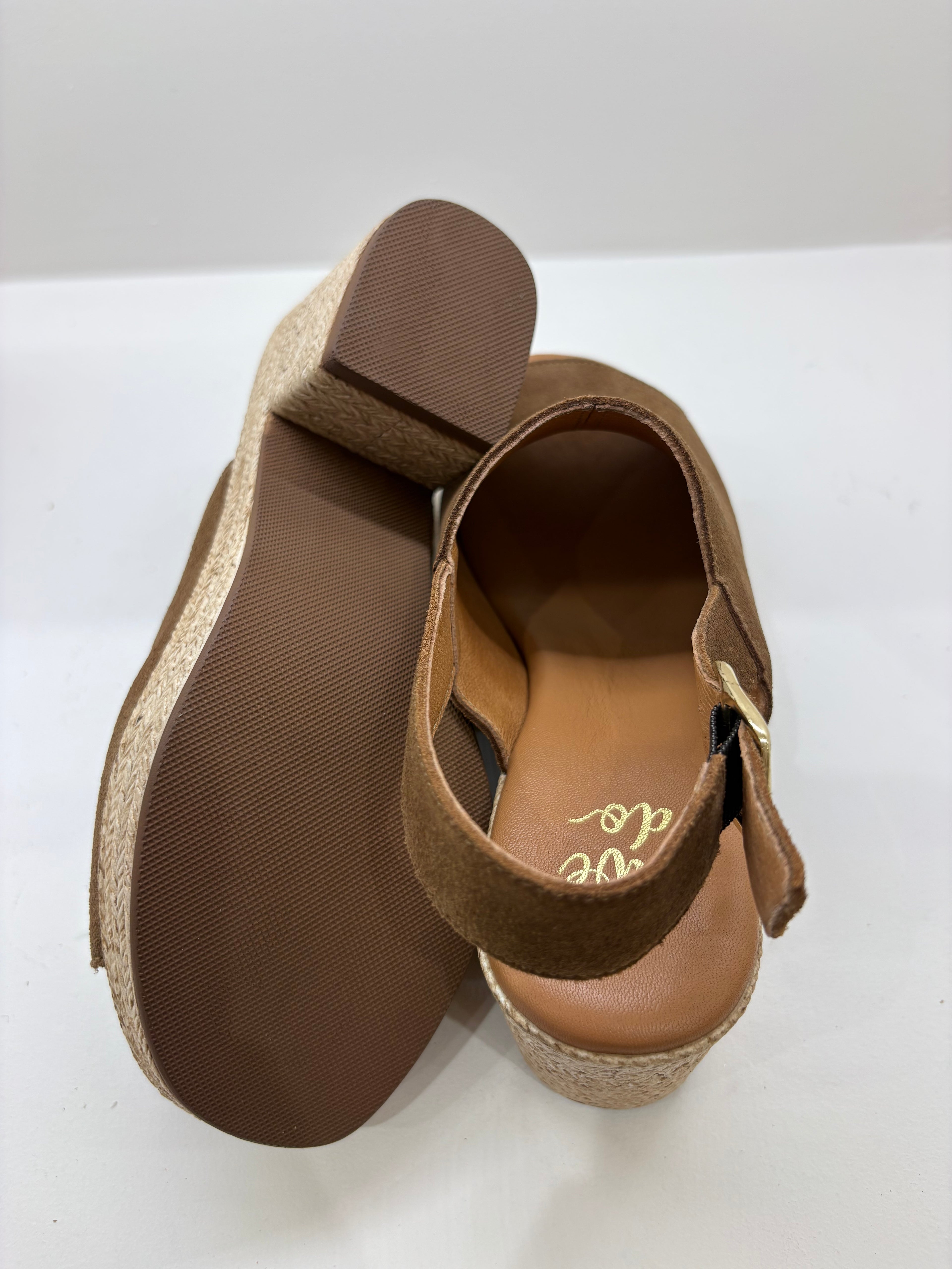 Sandales Sabots WEDO Style Espadrilles en Suédine Marron
