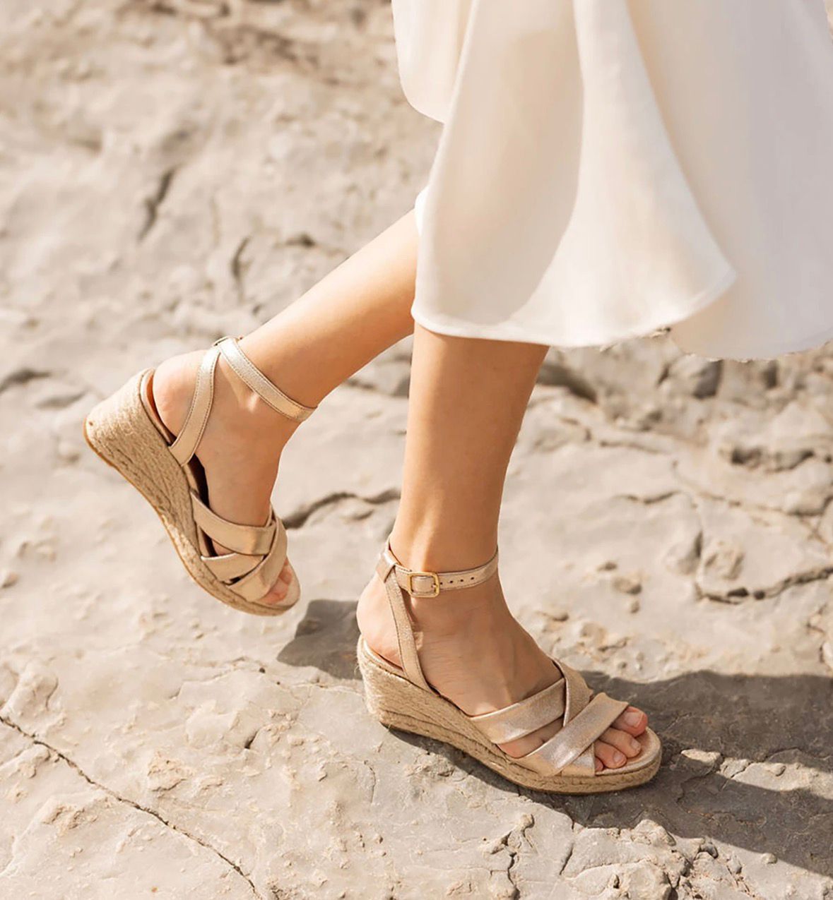 Sandale MAISON TOUFFET IRIS Cuir pailleté doré clair